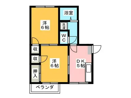 フレグランスA(2K/2階)の間取り写真