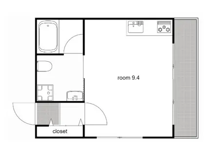 OHANA248(ワンルーム/4階)の間取り写真