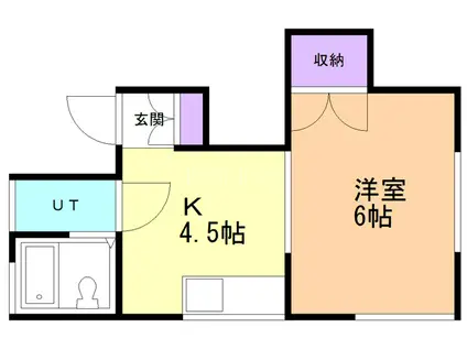 FEEL FINE SHINODA(1K/2階)の間取り写真