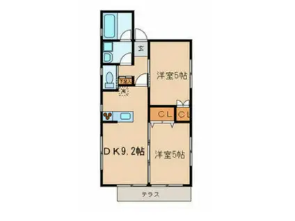 エカリーナ(2DK/1階)の間取り写真