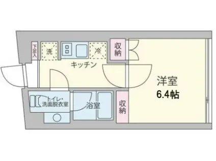 クーカイテラス祐天寺(1K/3階)の間取り写真