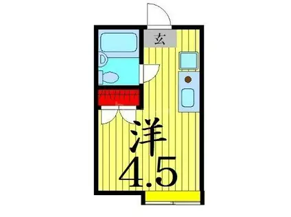 クレスト青戸(ワンルーム/1階)の間取り写真