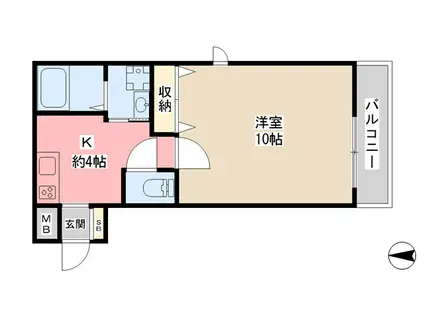 コマナージュ(1K/1階)の間取り写真