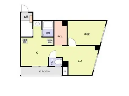 寿ビル(1LDK/4階)の間取り写真