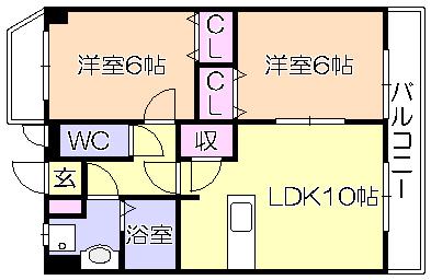 コア・フォレスタ(2LDK/1階)の間取り写真