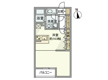 JYUMOKU尾久(ワンルーム/3階)の間取り写真