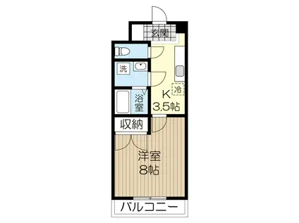 ファミーユ小松島(1K/2階)の間取り写真