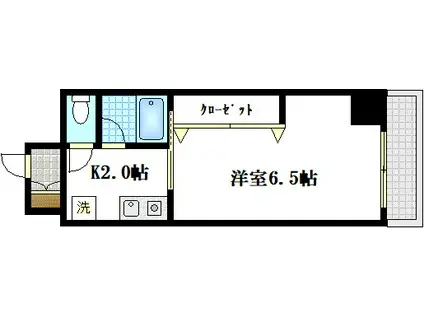 LA LLURE舟入(1K/3階)の間取り写真