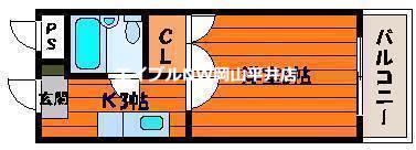 ウエストプラザ新保(1K/1階)の間取り写真