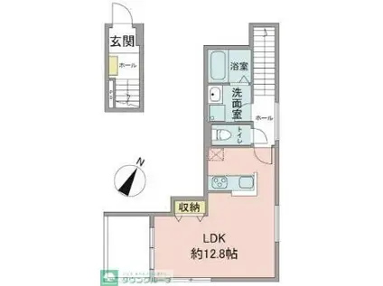 ARCA HATSUDAI(ワンルーム/2階)の間取り写真