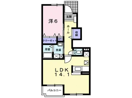 ステラK・I(1LDK/1階)の間取り写真