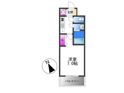 S-RESIDENCE堺浜寺BROAD(1K/2階)の間取り写真