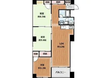 ワラビスカイハイツ(3LDK/4階)の間取り写真