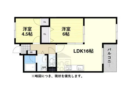千里坂ノ木ハイツ(3LDK/1階)の間取り写真