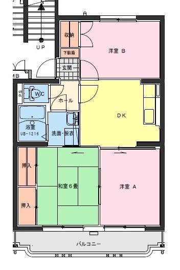 ジェネシス大島A(3DK/3階)の間取り写真