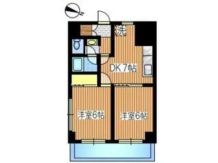 ヒルズ中野(2DK/5階)の間取り写真