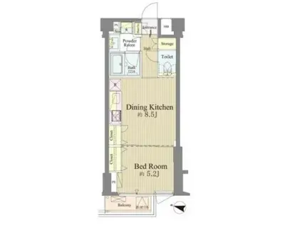 神楽坂南町ハウス(1DK/4階)の間取り写真