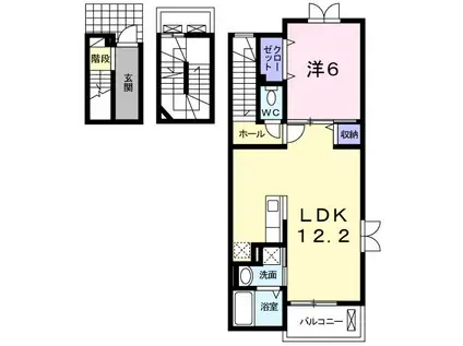 オーブアビタシオンIII番館(1LDK/3階)の間取り写真