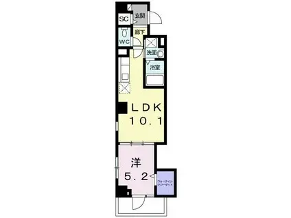グラン・アーチ新横浜(1LDK/5階)の間取り写真