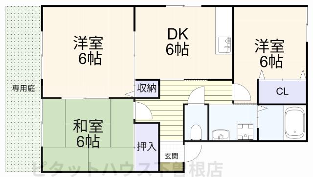 フローレンス井上(3DK/1階)の間取り写真