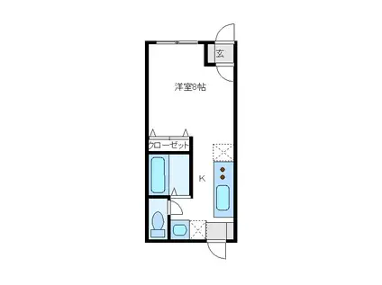 トレゾア作草部(1K/1階)の間取り写真