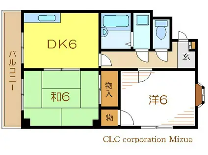 レジデンス須賀(2DK/1階)の間取り写真