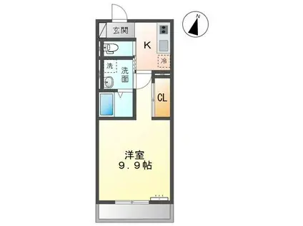 ＪＲ内房線 長浦駅(千葉) 徒歩5分 3階建 築1年(1K/2階)の間取り写真