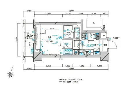 メインステージ板橋本町駅前II(1K/10階)の間取り写真