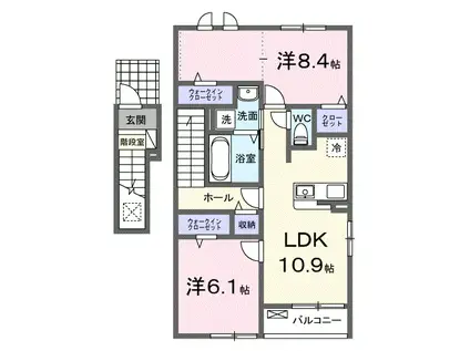 アクティフ浦上II(2LDK/2階)の間取り写真