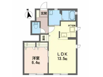 シャーメゾン・スクエアC棟(1LDK/1階)の間取り写真