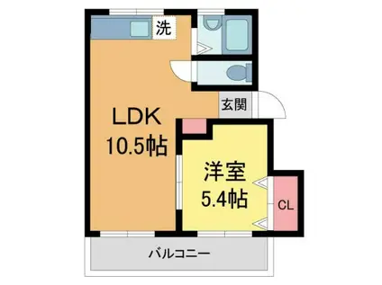 ハイツ77(1LDK/2階)の間取り写真