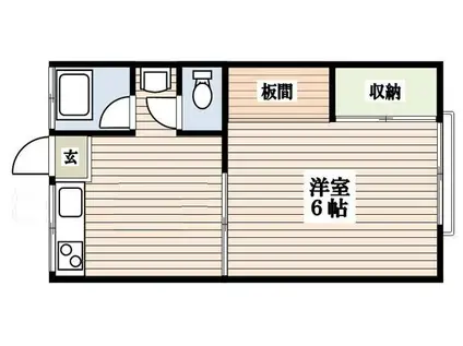 サンレジデンス(1DK/1階)の間取り写真