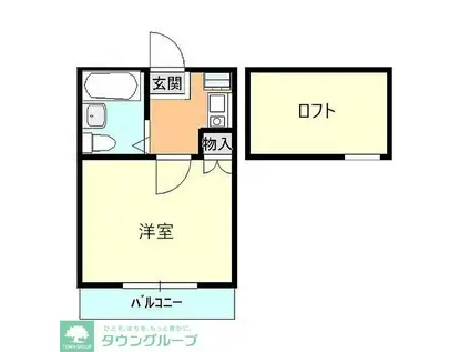 ベルメゾンNO41相模原(1K/2階)の間取り写真