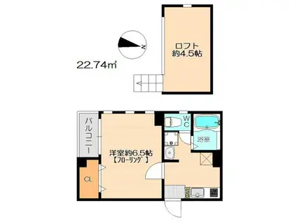 イル・グラッツィア大濠西I(1SK/4階)の間取り写真