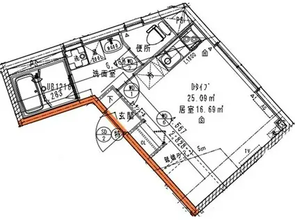 シュロス石神井公園(ワンルーム/3階)の間取り写真