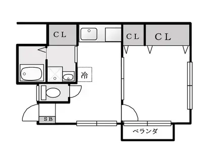 エムコーポ(ワンルーム/2階)の間取り写真
