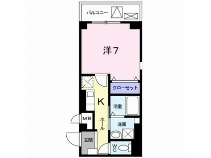 ウェザリア(1K/2階)の間取り写真