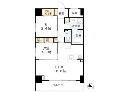 VESTA京町堀(1SLDK/8階)の間取り写真