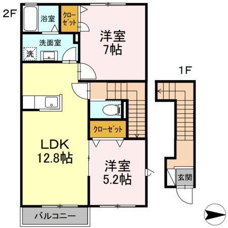 MアイランドII(2LDK/2階)の間取り写真