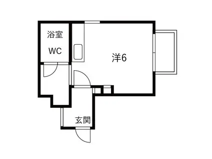 アプトヒルズ(ワンルーム/2階)の間取り写真