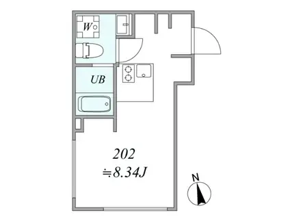 TRIAS372(1DK/2階)の間取り写真