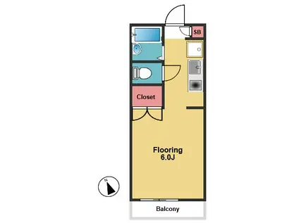 メゾンスズエン(1K/2階)の間取り写真