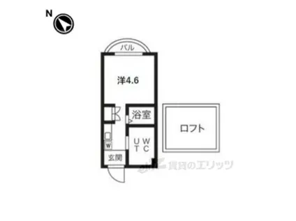 エヌエムドゥーズ(ワンルーム/2階)の間取り写真