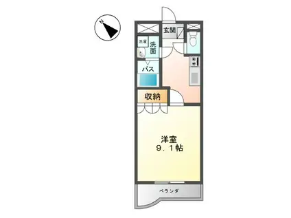 クレアメゾン白楽(1K/3階)の間取り写真