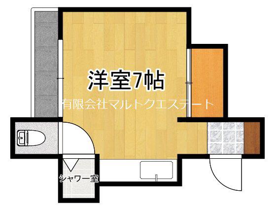 サンシャインビル(ワンルーム/3階)の間取り写真