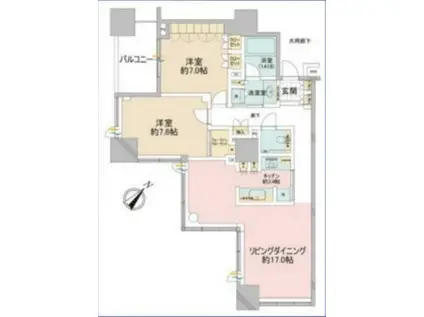 シティタワー池袋ウエストゲート(2LDK/15階)の間取り写真