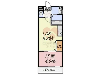 フジパレス堺大浜III番館(1LDK/1階)の間取り写真