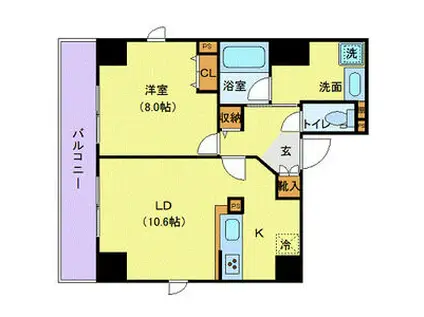 ドエル中野富士見町(1LDK/10階)の間取り写真