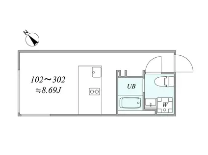 TRIAS262(1K/3階)の間取り写真