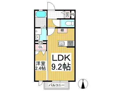 EARL GREY(1LDK/1階)の間取り写真